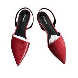 NIB! C.Paravano Slingback Flats in Red - Size EU 42 /  US 11.5